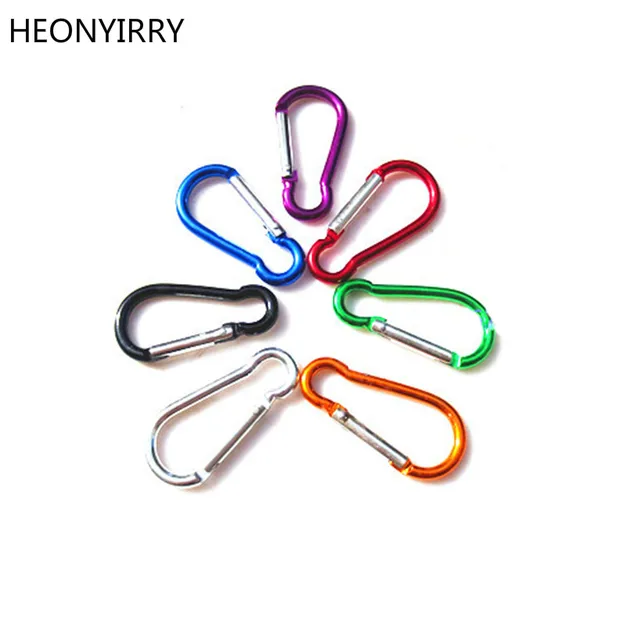 10 Pcs/Lot Metal Aluminum Climbing Carabiner Hook Clip Snap Key Ring Camping Sport Karabiner Keychain Camping Accessory