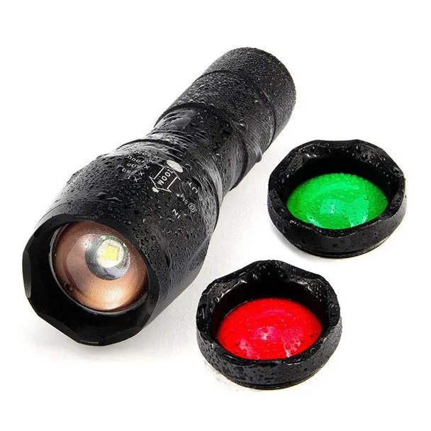 

Skywolfeye 20000LM T6 LED Zoomable 3-color flashlight not waterproof AdjustableTorch Hunt Light super bright 5.8