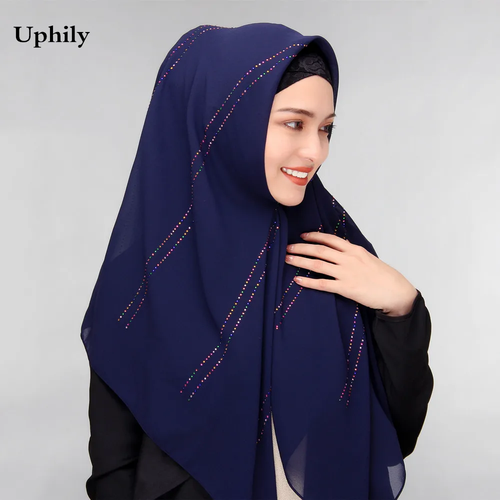 Buy Uphily women's 110*110cm chiffon square scarf long