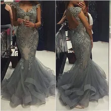 Lange Appliqued Cray Abendkleider Frau Prom Kleider Vestido De Festa Longo