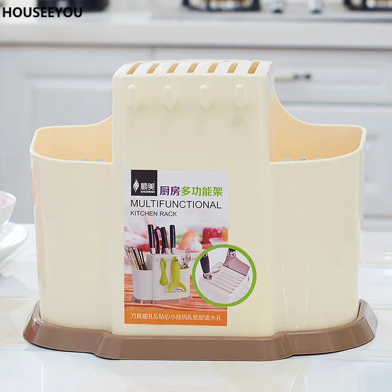 Multi-purpose Storage Knives Racks Plastic Utensils Holder Shelf Blocks and Roll Bags Kitchen Chopsticks Tube Cutter Accessories 2_