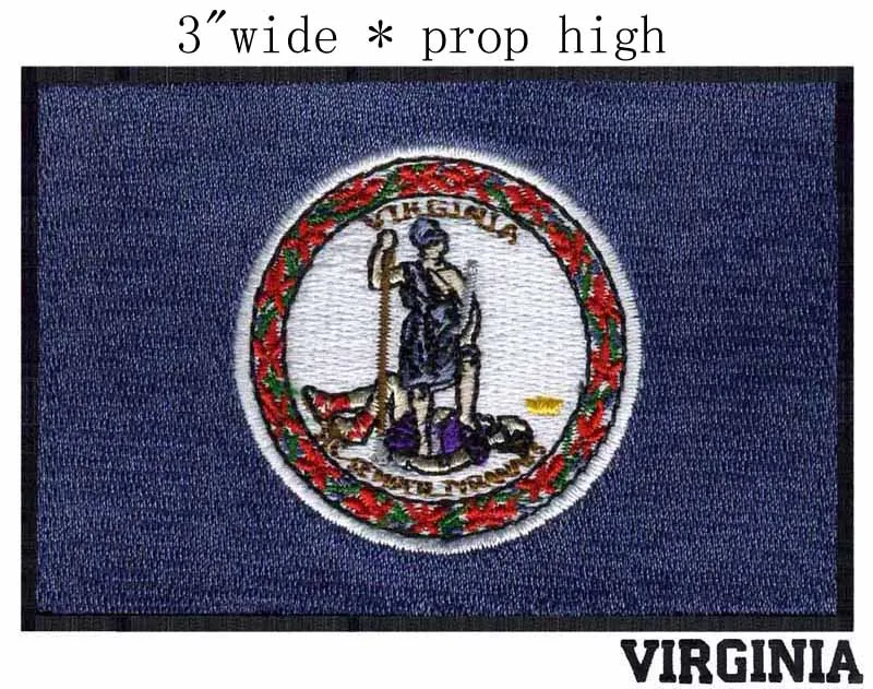 

Virginia Flag 3"wide embroidery patch for shakhtar donetsk/padded appliques/sequin trim