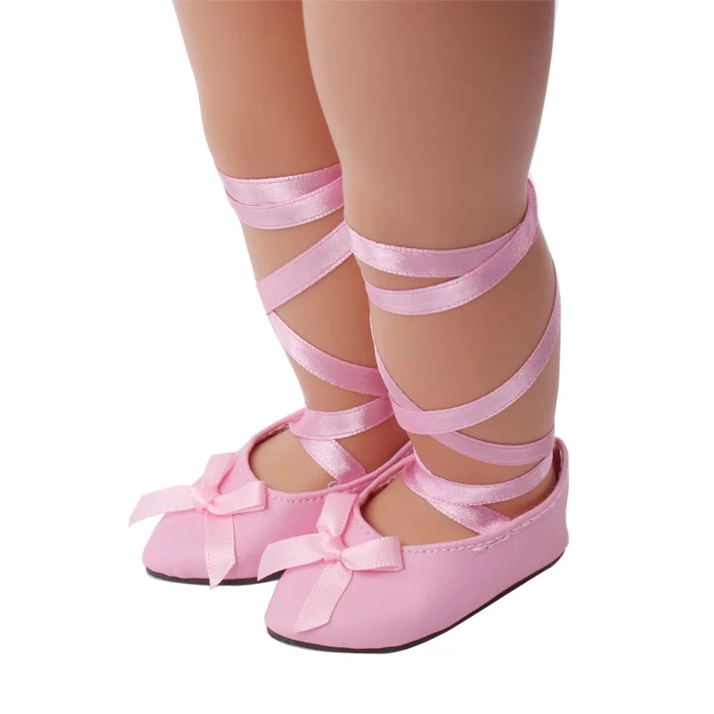 Пара тапочек подходит на 18-дюймовые Американский обувь для младенцев розовые балетки детская игрушка рождественские аксессуары для s209