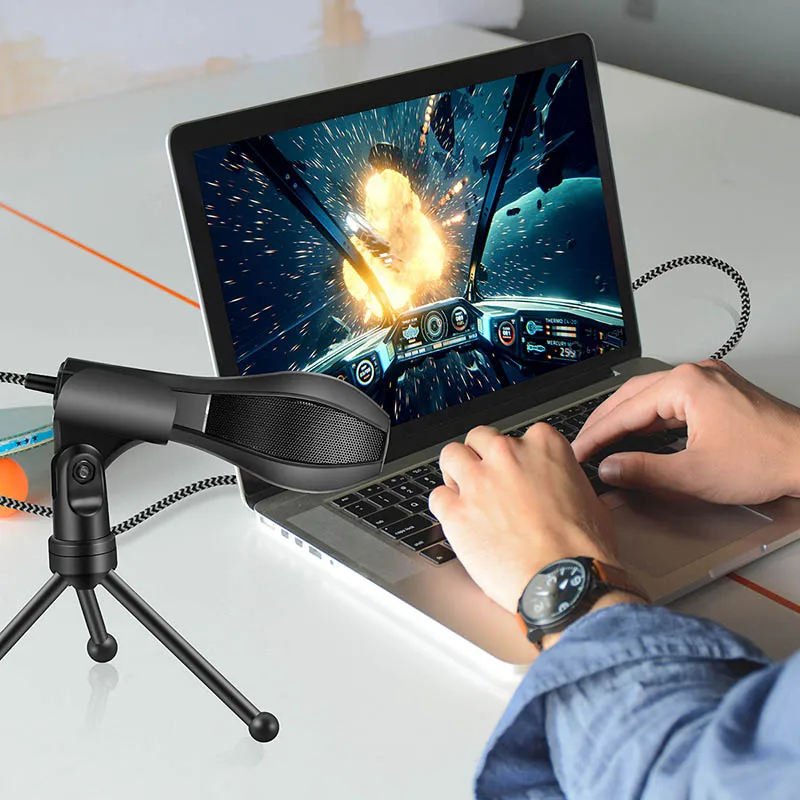 

Professional Omnidirectional Wired USB Microphone Condenser Mic with Tripod for PC Games Computer GY88