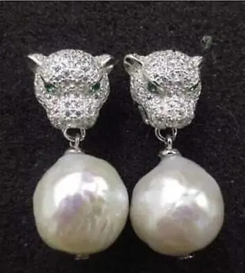 Selling 12mm elegant pretty natural south sea white pearl earrings silver | Украшения и аксессуары
