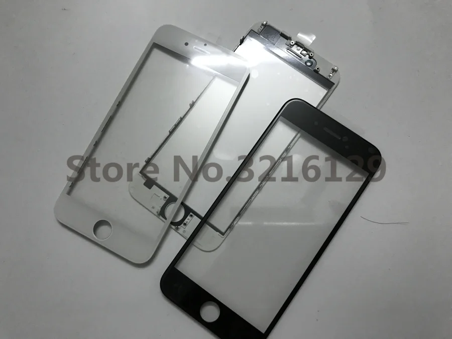 50 шт холодное прессование Переднее стекло+ рамка+ oca для iPhone 6 6s 7 plus внешнее стекло с рамкой с oca lcd запасная часть лучшее качество