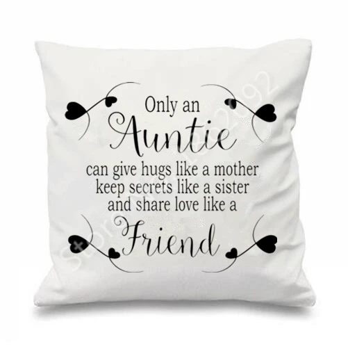 Best Gifts For Aunt Nordic Sweet Warm Funny Sayings Only An Auntie Can Give Hugs Like A Mother Keep Secrets Like A Sister Cotton Linen Decorative Throw Pillow Case Cushion Cover Square 18X18 