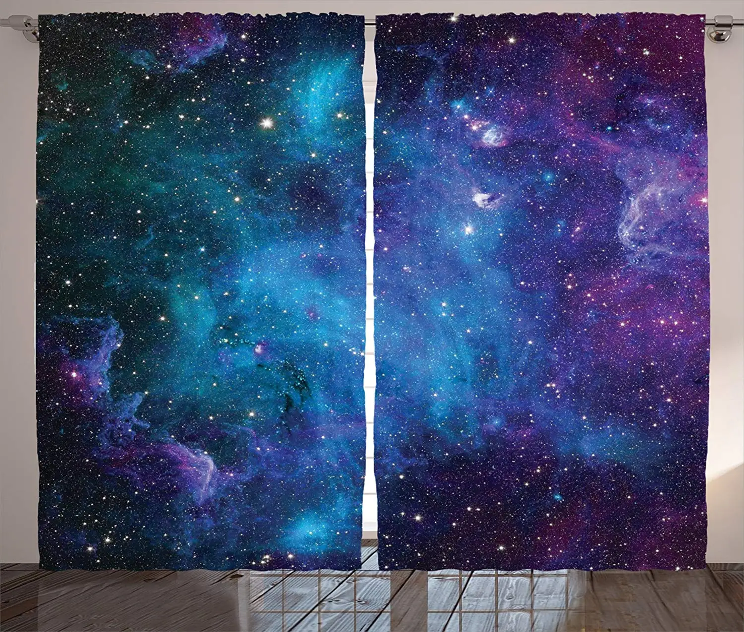 Celestial Fireworks Space Window Curtain Space Decor Psychedelic Art Single or Double Panel Galaxy Curtain Sheer or Black Out Fabric