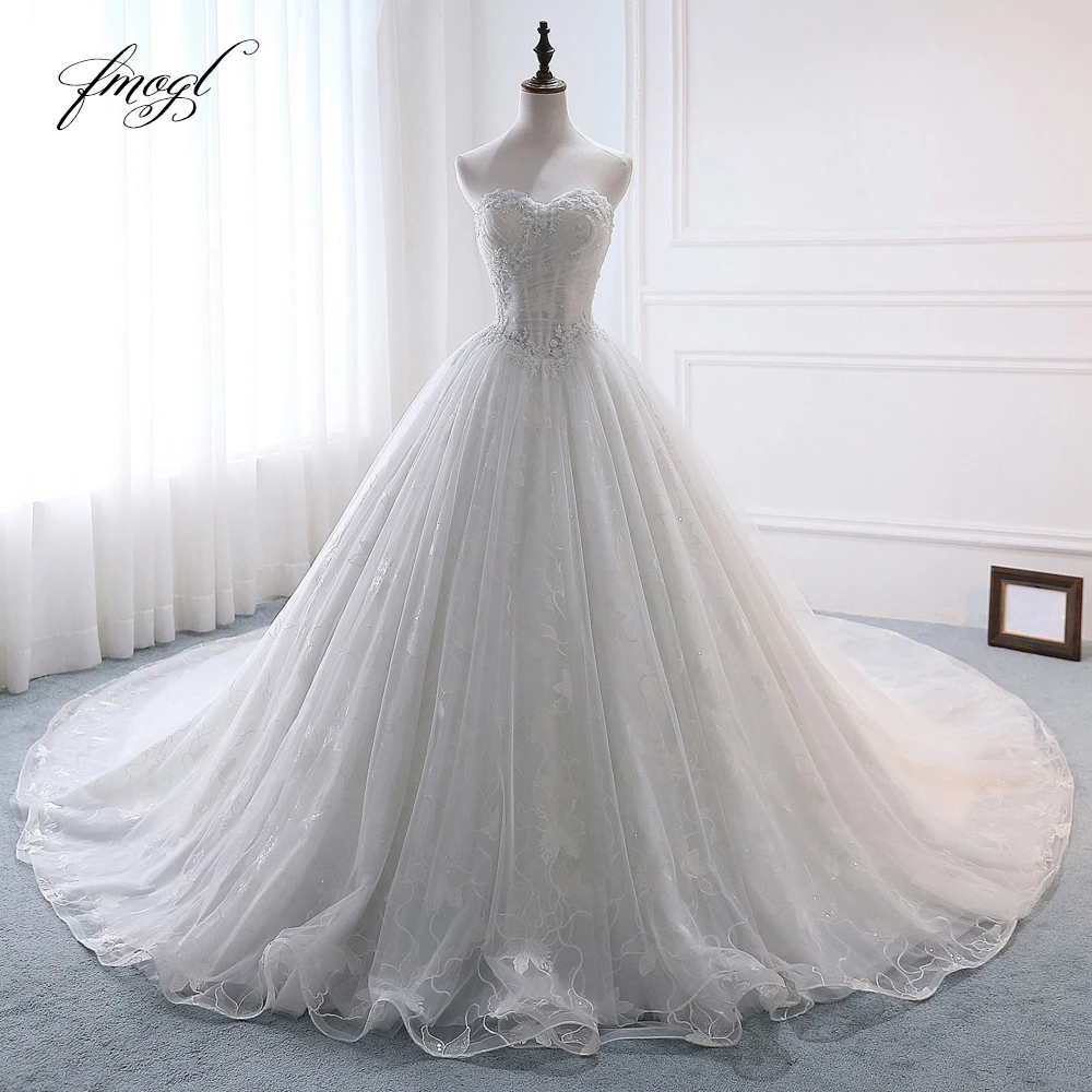 Ангел мечты пикантное романтичное кружевное бальное платье свадебное 2019 аппликации из бисера Королевский поезд Pleat невесты Gwon Vestido De Noiva