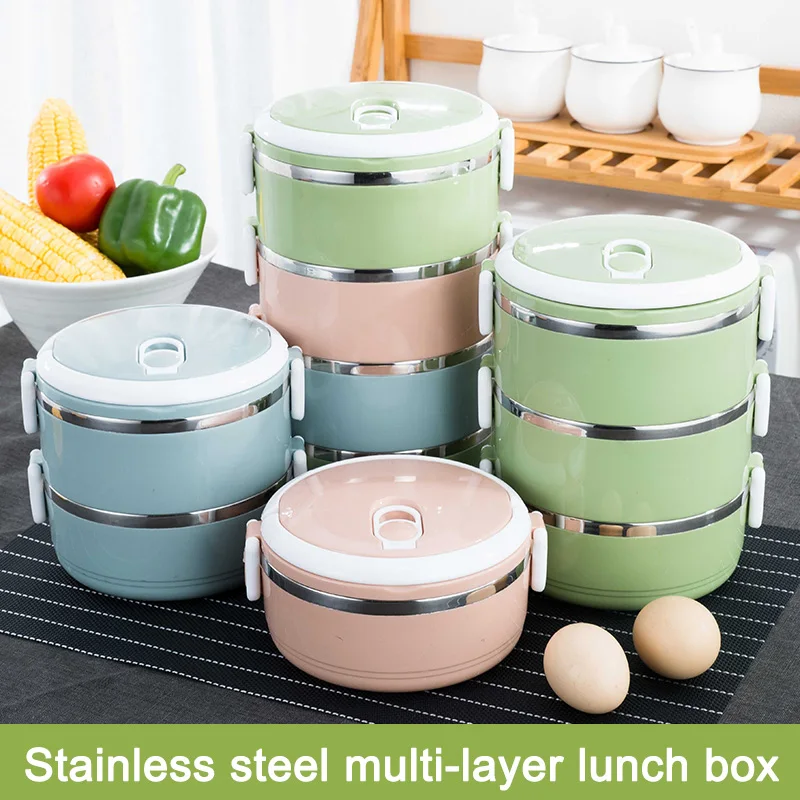 

Newly Stainless Steel LunchBox Thermal Food Box Portable Lunch Box for Picnic School Office
