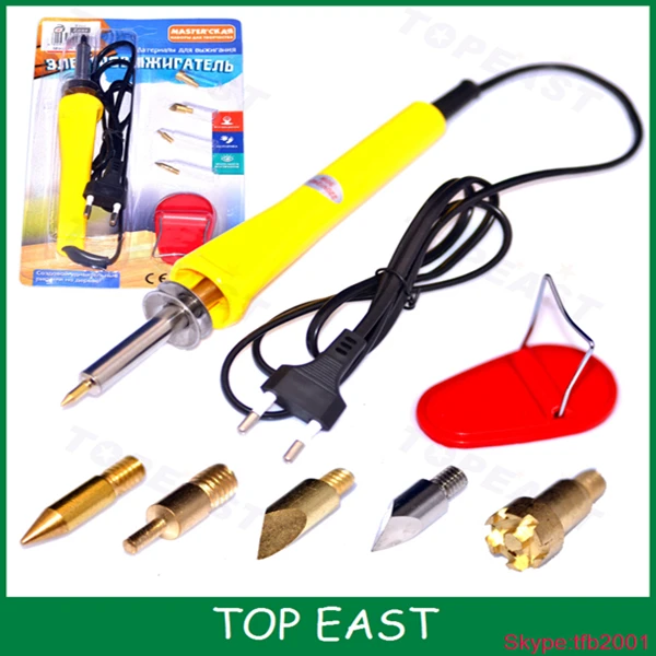 TOPEAST DIY 220V/240V 30W Wood Burning Pen Soldering Iron Pen Tool Set