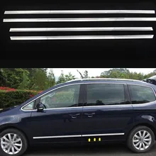 Нержавеющая Сталь Хром тела Сторона Литье отделка боковой двери дверные ручки планки 4 шт./компл. для Volkswagen sharan 2012
