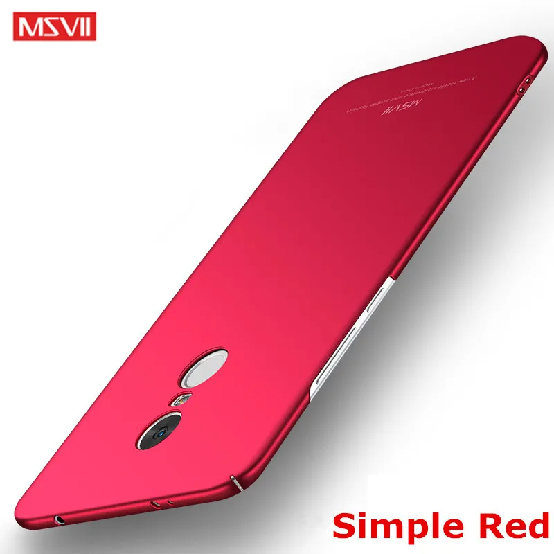 Xiomi Redmi Note 4X чехол MSVII полная защита ПК Жесткий Чехол для телефона coque для Xiaomi Redmi Note 4 pro Чехол для глобальной версии note4 X - Цвет: Simple Red