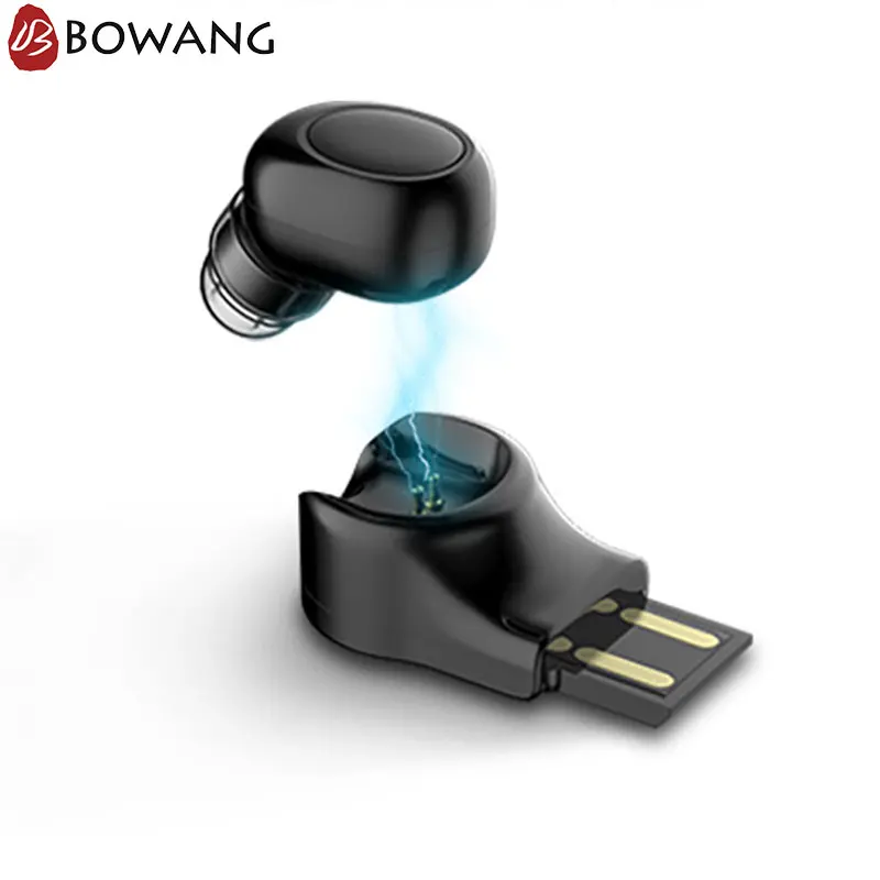 

Wireless Bluetooth Single Earphone BOWANG Mini Sports Headset Noise Cancelling Earpiece For Android IOS Phones Men Women E02