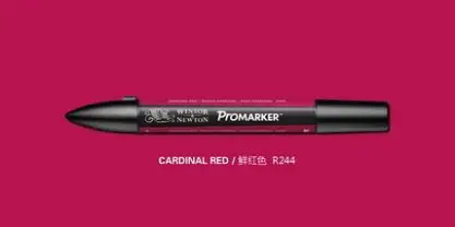 Winsor& Newton ProMarkers двухконцевые графические маркеры профессиональные ручки для дизайна красные и оранжевые - Цвет: cardinal red