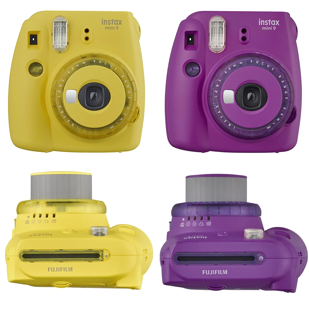 Fujifilm Instax Mini 9 камера новая прозрачная желтая фиолетовая Fuji мгновенная обновленная мини 9 мини 8 фотокамера+ цветной фильтр