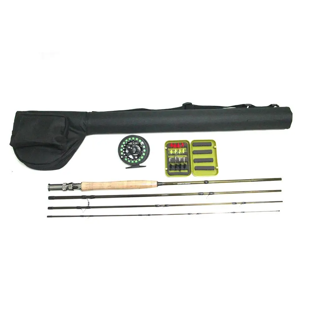 

4pcs/set 8ft 5/6# Fly Fishing Outfit Fly Rod & Fly Reel Complete Kit