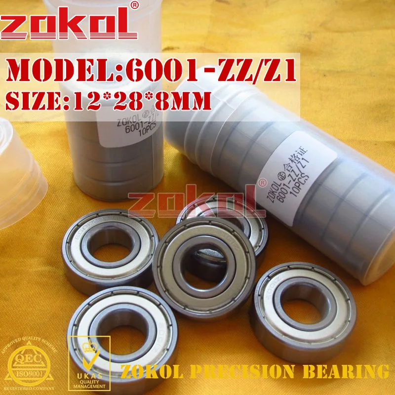 

ZOKOL 6001Z bearing 6001 ZZ Z1 80101 Z1 Deep Groove ball bearing 12*28*8mm