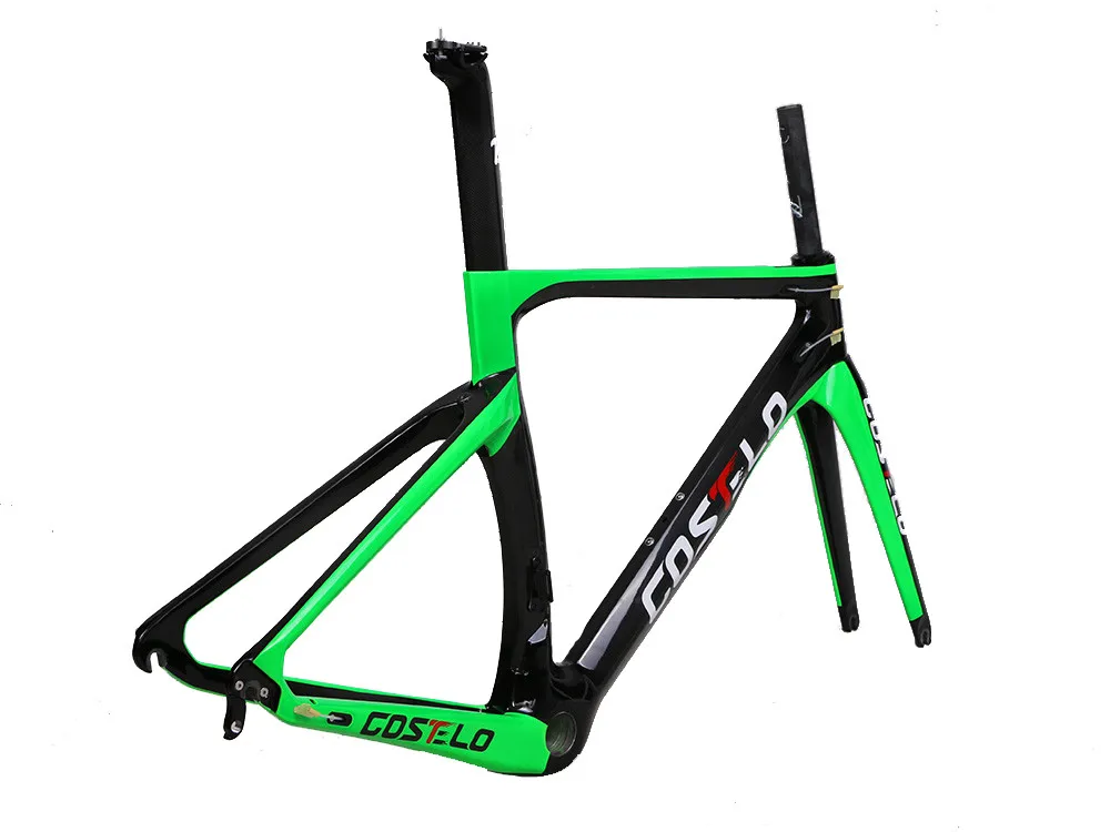 Cheap COSTELO NK1K full carbon road bike frame,fork headset clamp seatpost T1000 Carbon Road bicycle Frame free shipping 19