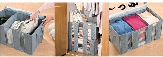 Складная коробка для одежды LOAAO Бамбуковая сумка хранения дома|box storage organizer|box