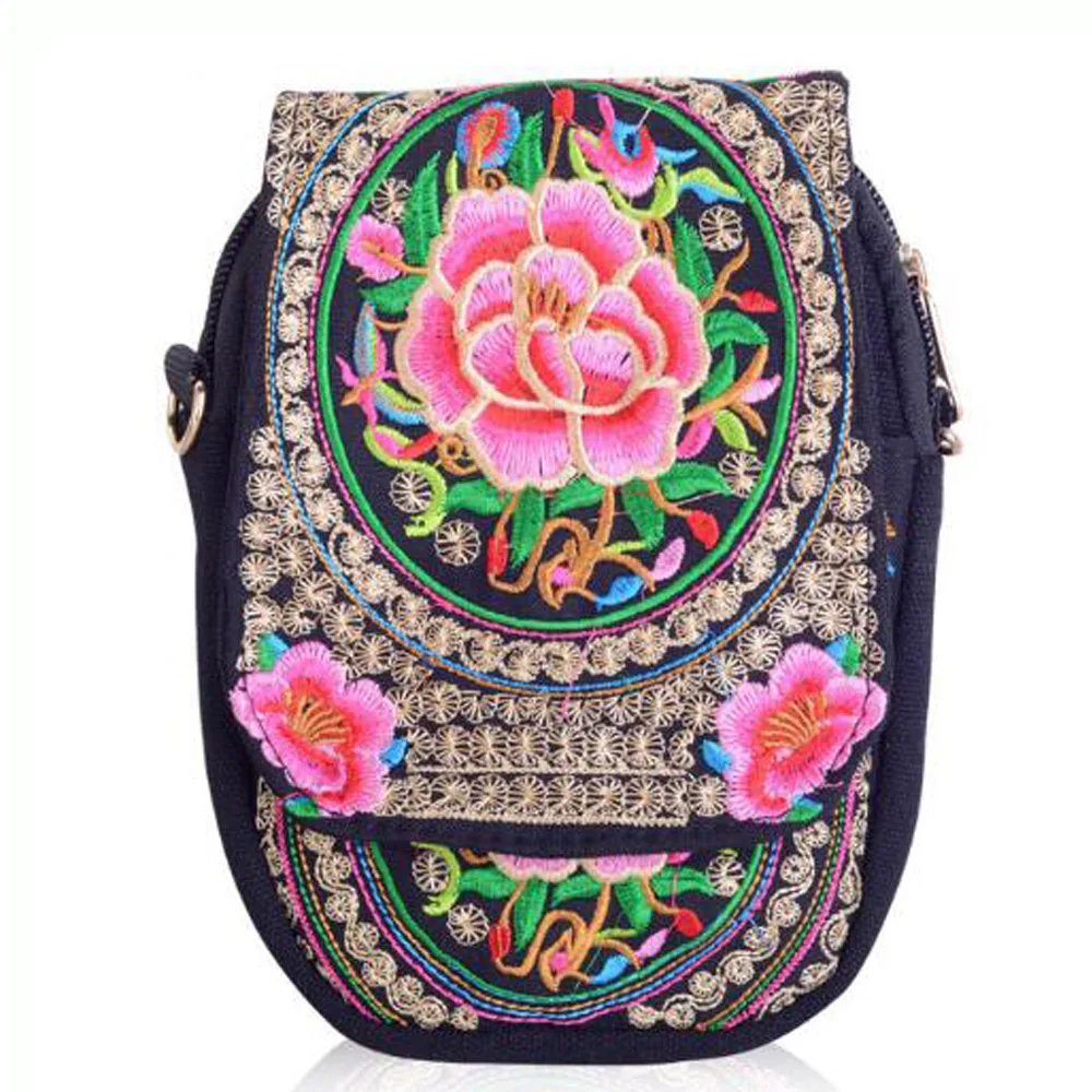 Женская сумка с вышивкой в этническом стиле Boho винтажная тканевая мессенджер