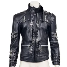 hot sale fashion rivet decoration black pu faux leather coat michael jackson cosplay costume top quality for halloween party set - Michaels Halloween Decor hot sale fashion rivet decoration black pu faux leather coat michael jackson cosplay costume top quality for halloween party set - Michaels Halloween Decor