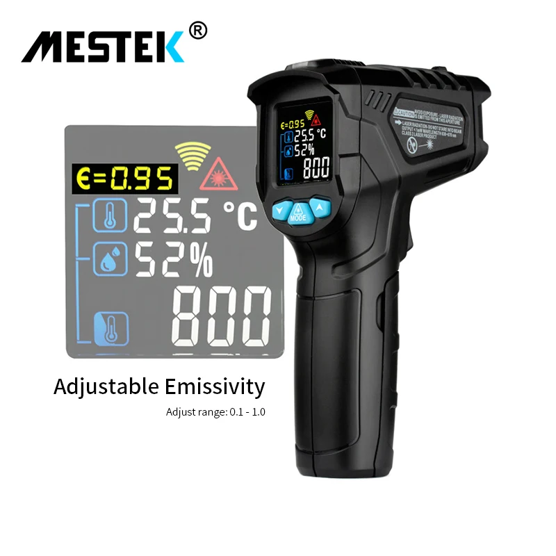 

MESTEK IR01 Digital Thermometer Humidity Meter Handheld Infrared For Kitchen Food Electronic Baking Temperature Test Pyrometer