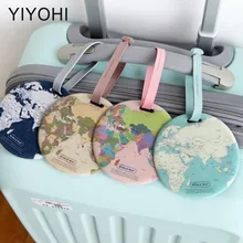 New Fashion Map Luggage Tag Women Travel Accessories Silica Gel Suitcase ID Address Holder Baggage Boarding Tag Portable Label