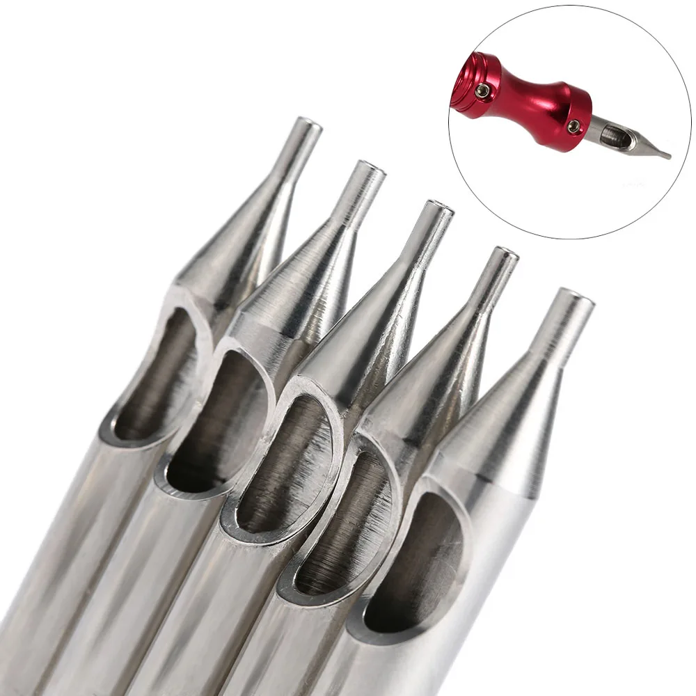 Koop 22 PCS Roestvrij Staal Tattoo Nozzle Tips Set Ronde Diamant Magnum DT RT FT Tattoo Tips Gemengde Voor Tattoo Supply gratis Verzending
