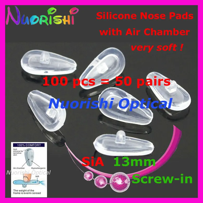 100 шт. силиконовые насадки для очков 14 мм|silicone nose pads|nose pad air |