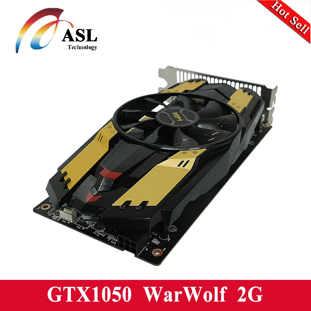 Видеокарта ASL GTX1050 Warwolf 2G GDDR5 128 бит 7008 МГц 1354 1455 640CUDRCore 7680x4320 @ 60 Гц DVI/HDMI видеокарта