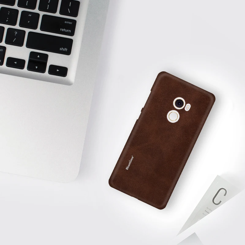 Чехол Роскошный винтажный из искусственной кожи чехол для Xiaomi mi x чехол для телефона для Xiaomi mi Mix 2 Чехол в деловом стиле - Цвет: Brown