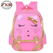 Милый кот Школьные сумки для девочек ортопедические рюкзаки для начальной школы детские водонепроницаемые школьные сумки милая школьная сумка для подростков