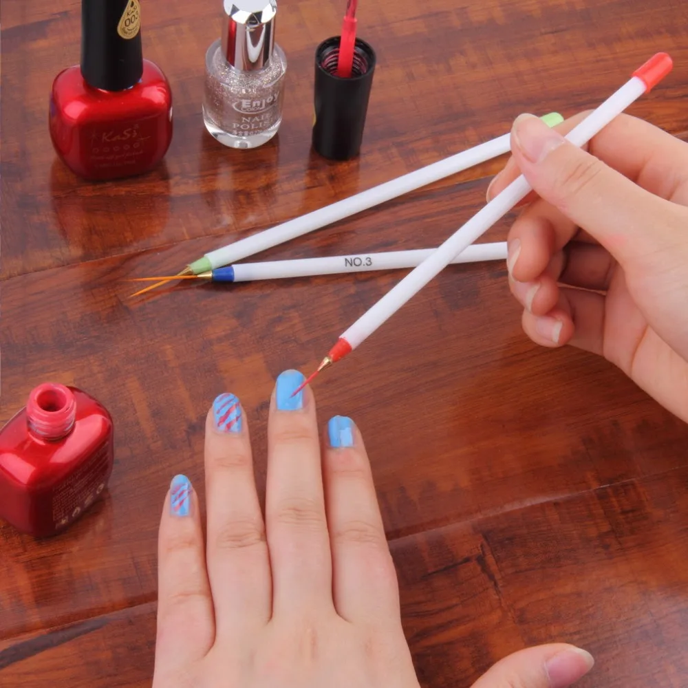 3pcs Set Painting Striping Nail Polish Uv Gel Pen Art Brush 3pcs Set Painting Striping Nail Polish Uv Gel Pen Art Brush Design Diy Acrylic Drawing Brushes For In Dotting Tools From Beauty