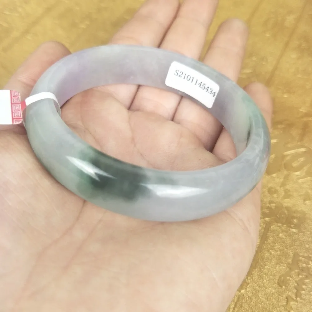 

Send A certificate natural Jadeite bracelet Natural dark green two-color 54-61mm princess bracelet Jewelry gift