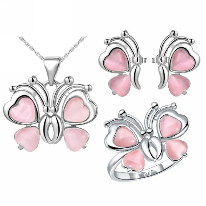Комплект из кольца серёг и с фиолетовым кристаллом|wedding jewellery set|jewelry sets for womensilver