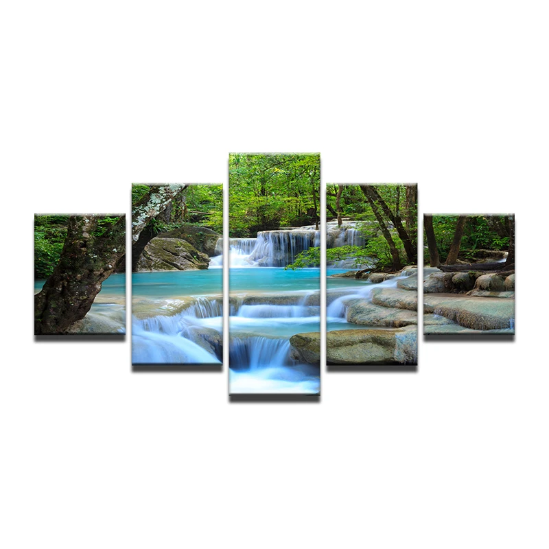 Large Canvas Wall Art Waterfall Painting Feng Shui Decorating Print Painting Poster Natural Waterfalls Wallpaper Landscape Paintings Feng Shui Large Canvas Wall Artpainting Poster Aliexpress