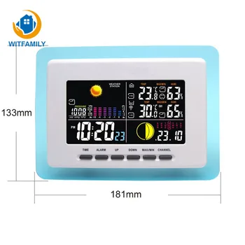 

Outdoor Temperature and Humidity Display LED Nixie Alarm Clock Weather Station Digital Electronic Clock Indoor with 3 Sensors