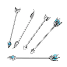 1 пара, Ретро стиль, промышленные серьги, Надеваемые На ушной хрящ, Длинные затычки для ушей, из нержавеющей стали, анти-аллергические, пирсинг, ювелирные изделия для женщин