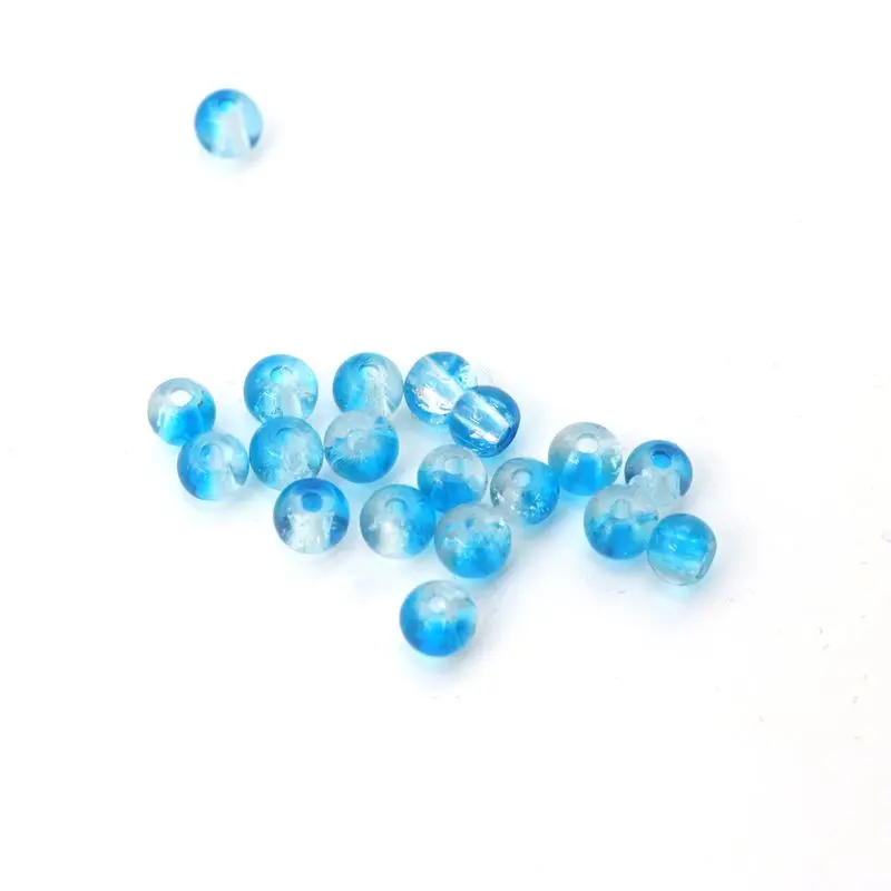 

200Pcs/lot Mixed Color Loose Spacer Round Crack Glass Beads For Jewelry Making Handmade Necklace Bracelet Diy Accessories
