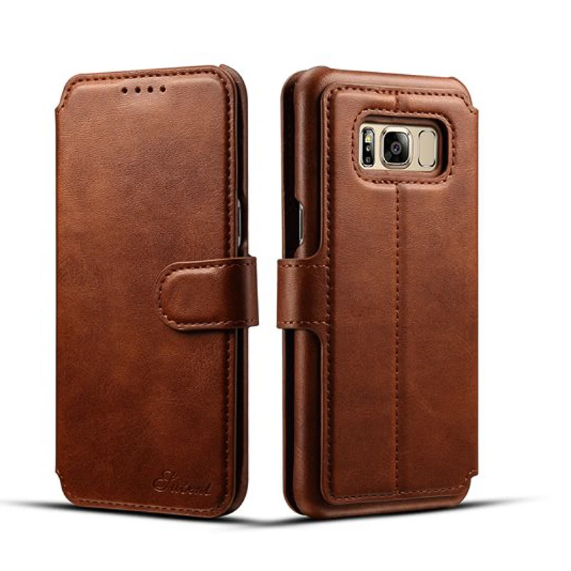 For Samsung S8 Plus Case PU Oil Wax Retro Texture Leather Flip Wallet Cover Multifunctional Phone Bags | Мобильные телефоны и