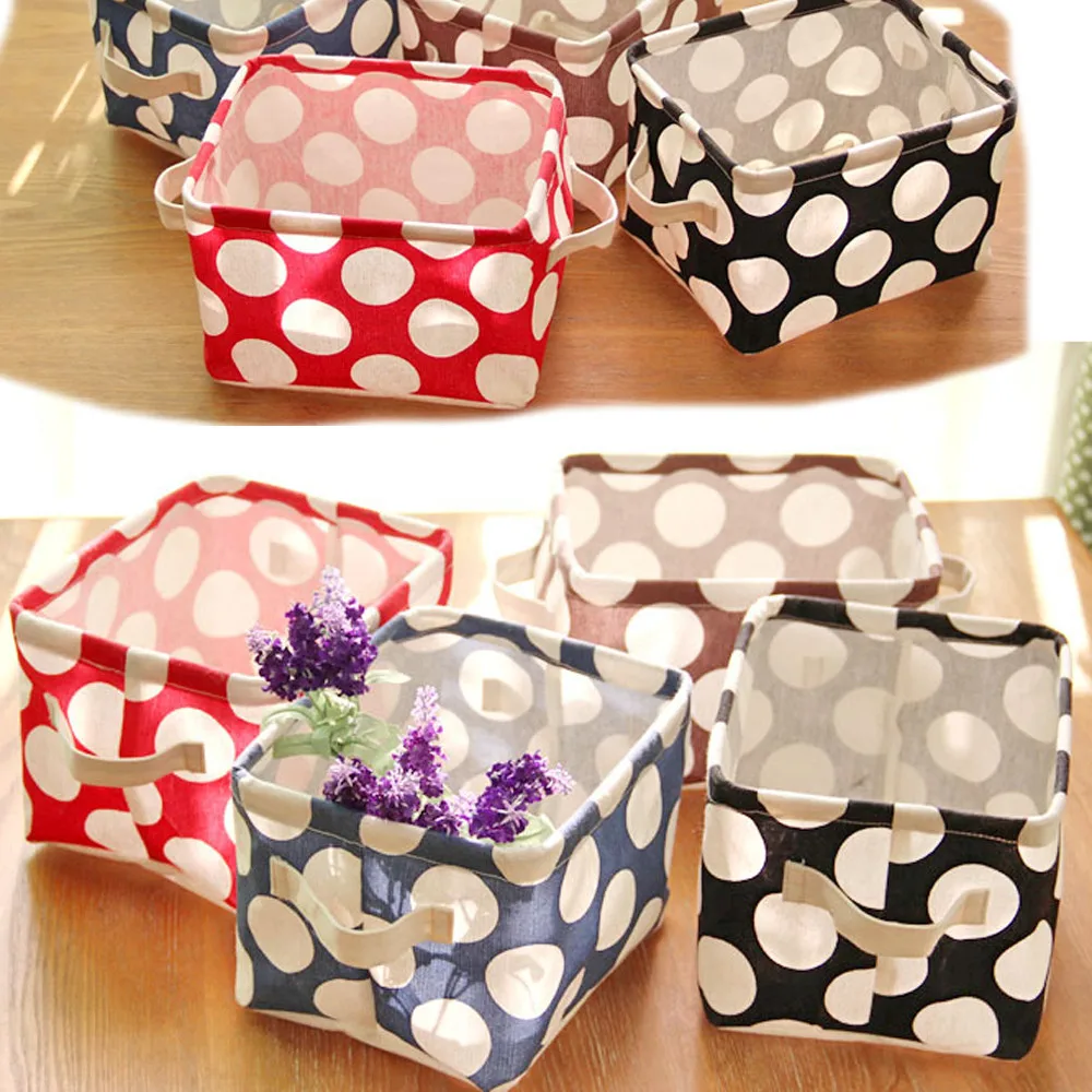 

Cowboy Cotton Waterproof PE Coating Storage Basket Sundries Storage Box High Quality Housekeeping Container Organizers
