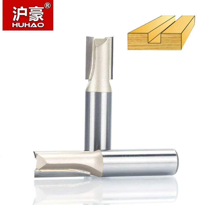 HUHAO 1pcs 1/2"Shank 2 flute straight bit Woodworking Tools Router Bits for Wood Tungsten Carbide endmill milling cutter