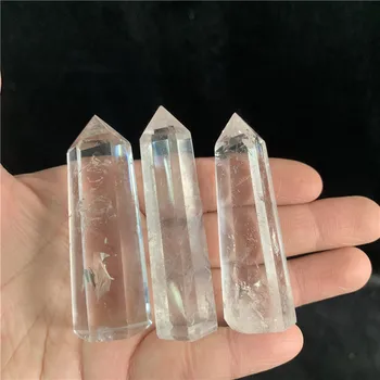 

GJ Polished Crystal Healing Points Different Size Natural Good Clear Quartz Crystal Healing Pencil Points Fengshui Decoration