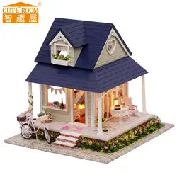 DIY деревянный дом Miniaturas с мебелью поделки миниатюрные домики кукольный домик игрушки для детей на день рождения и Рождественский подарок A60