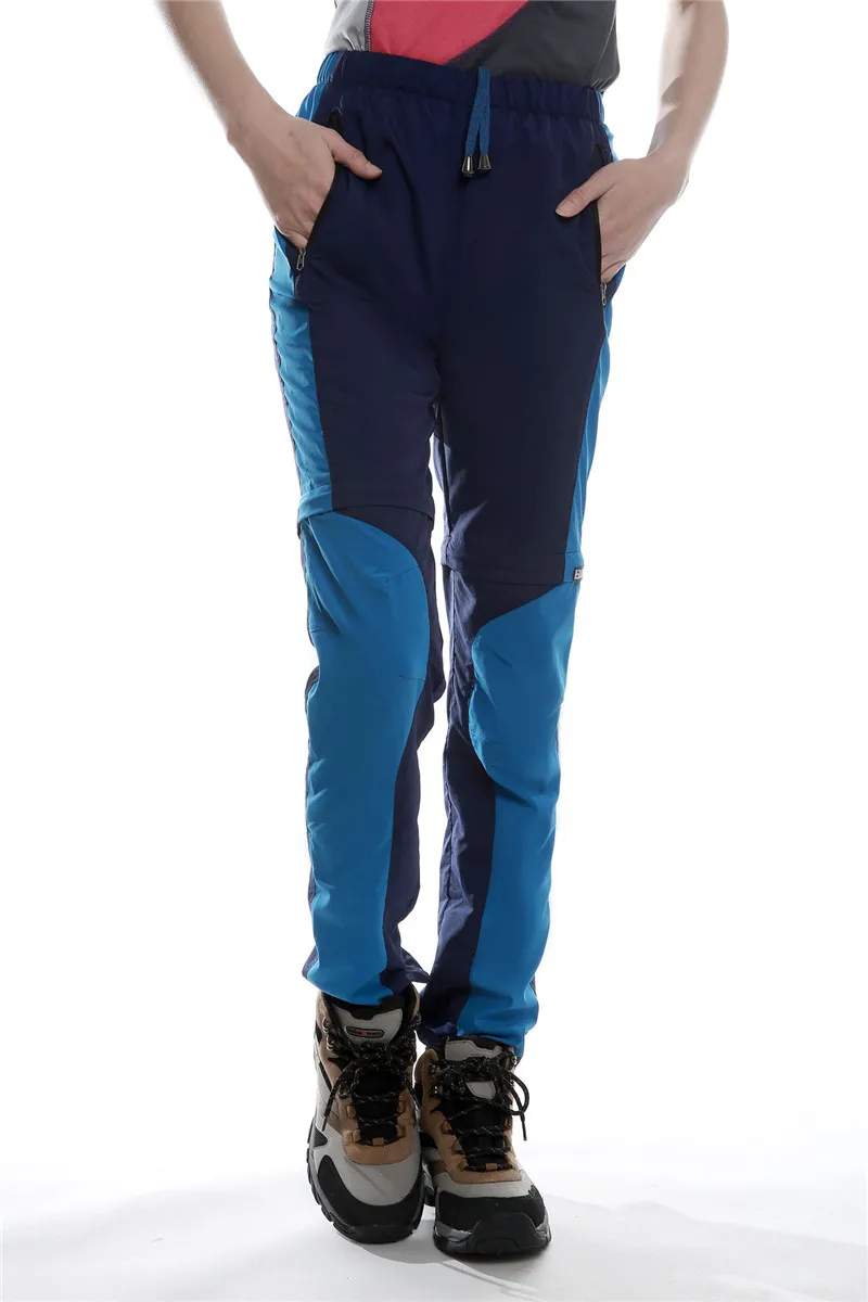 RAY GRACE женские брюки-трансформер Быстросохнущий светильник дышащие походные брюки для рыбалки штаны для альпинизма шорты - Цвет: Deep Blue