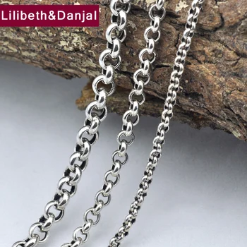 

New Necklace 100% Real 925 Sterling Silver Necklace pendant Thick long Chain Men women Gift Thai silver Retro Chain X11