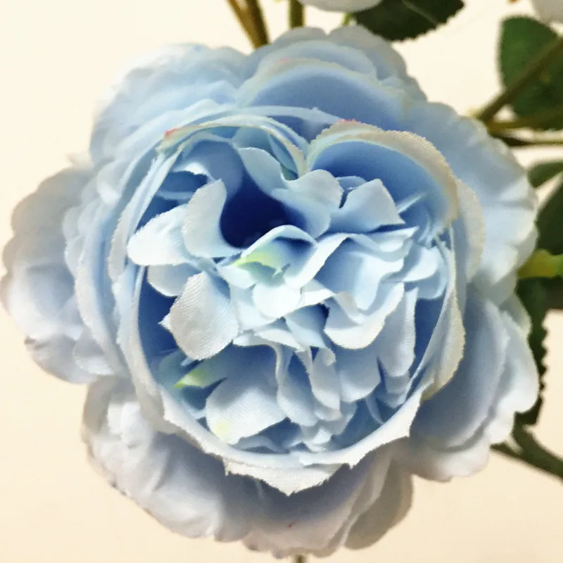 10 шт. искусственные розы шесть голов белый/розовый/фиолетовый/оранжевый/красный цвет розы стебли для Свадьбы Центральные элементы - Цвет: design 3 blue