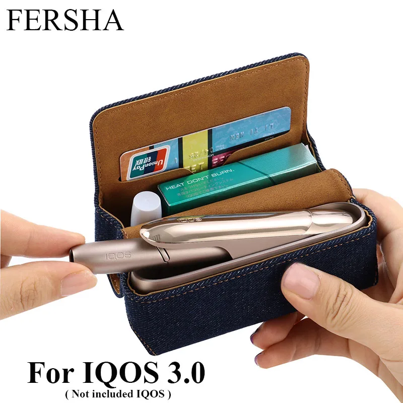 

FERSHA new Japanese electronic cigarette leather protective case For IQOS3.0 bag Cigarette storage box Portable handbag for IQOS