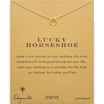 

Fashion Jewelry Lucky horseshoe Gold Pendant Necklace For Women Magical Unicorn Statement Choker Necklace Girls Jewelry Gift